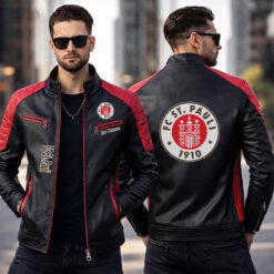 FC St. Pauli – Slim-Fit-Lederjacke Sonderedition mit Ihrem Namen
