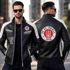 FC St. Pauli – Slim-Fit-Lederjacke Sonderedition mit Ihrem Namen