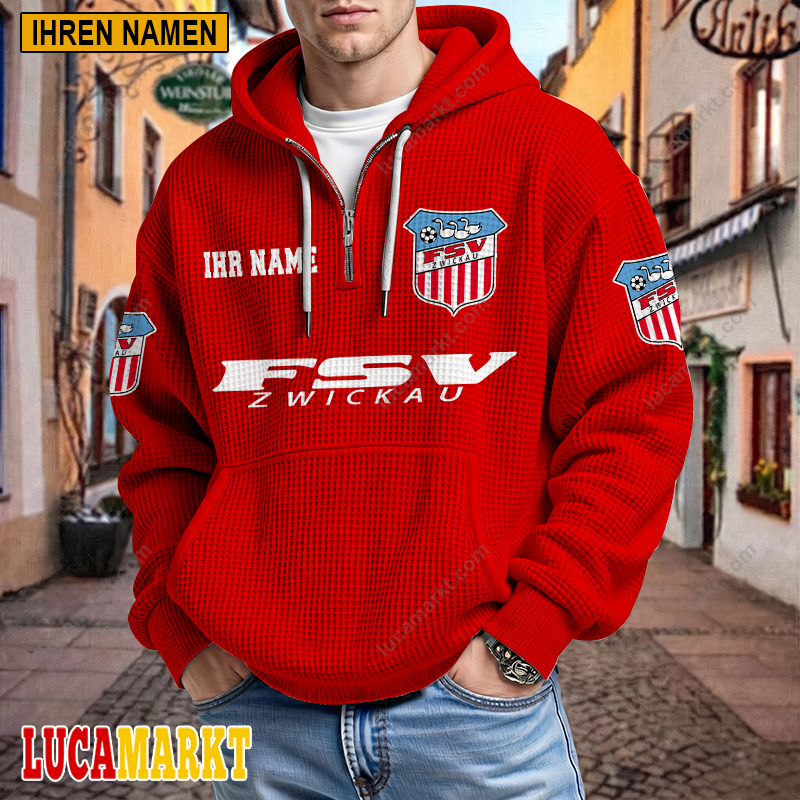 FSV Zwickau – Waffel-Hoodie Neue Edition mit Ihrem Namen FSV Zwickau – Waffel-Hoodie Neue Edition mit Ihrem Namen