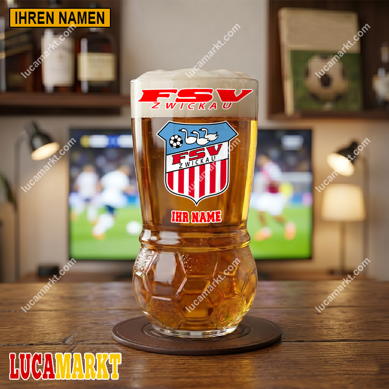 FSV Zwickau – Fußball Bierglas Limitierte Auflage mit Ihrem Namen FSV Zwickau – Fußball Bierglas Limitierte Auflage mit Ihrem Namen