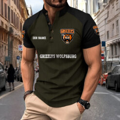 Grizzlys Wolfsburg – Sport-Poloshirt Neue Version mit Ihrem Namen
