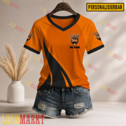 Grizzlys Wolfsburg - Damen V-Shirt Neue Version mit Ihrem Namen