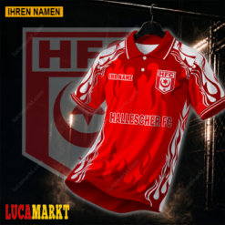 Hallescher FC - Polo Hemd Neuer Stil mit Ihrem Namen