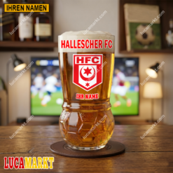 Hallescher FC - Fußball Bierglas Limitierte Auflage mit Ihrem Namen