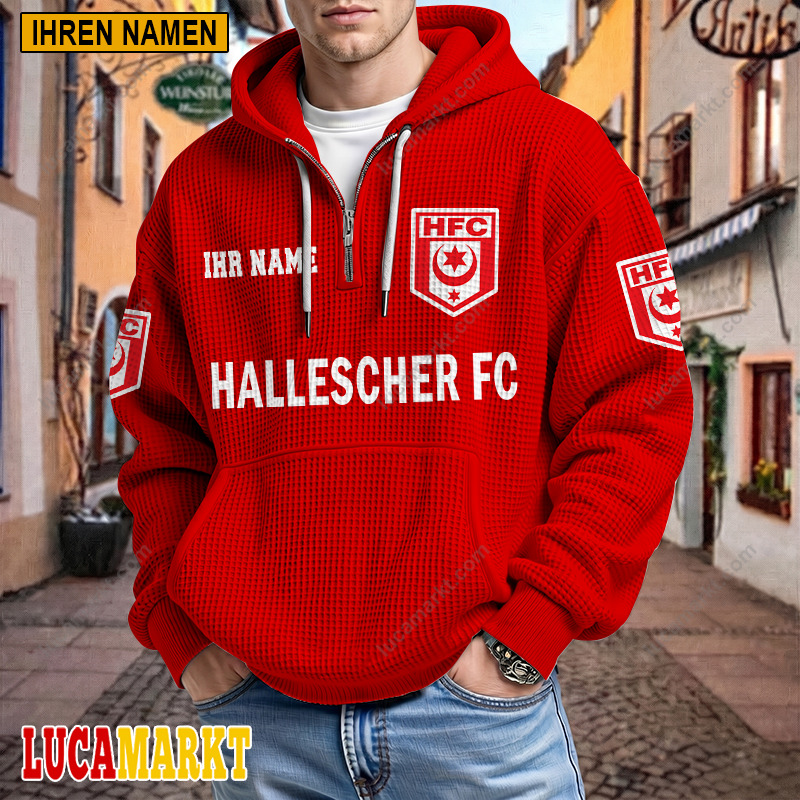 Hallescher FC – Waffel-Hoodie Neue Edition mit Ihrem Namen Hallescher FC – Waffel-Hoodie Neue Edition mit Ihrem Namen