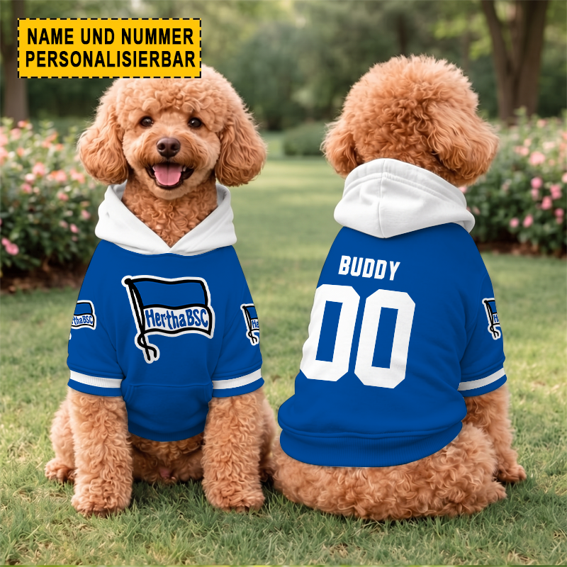 Hertha BSC – Hundehoodie Sonderausgabe mit Individueller Name Nummer Hertha BSC – Hundehoodie Sonderausgabe mit Individueller Name Nummer