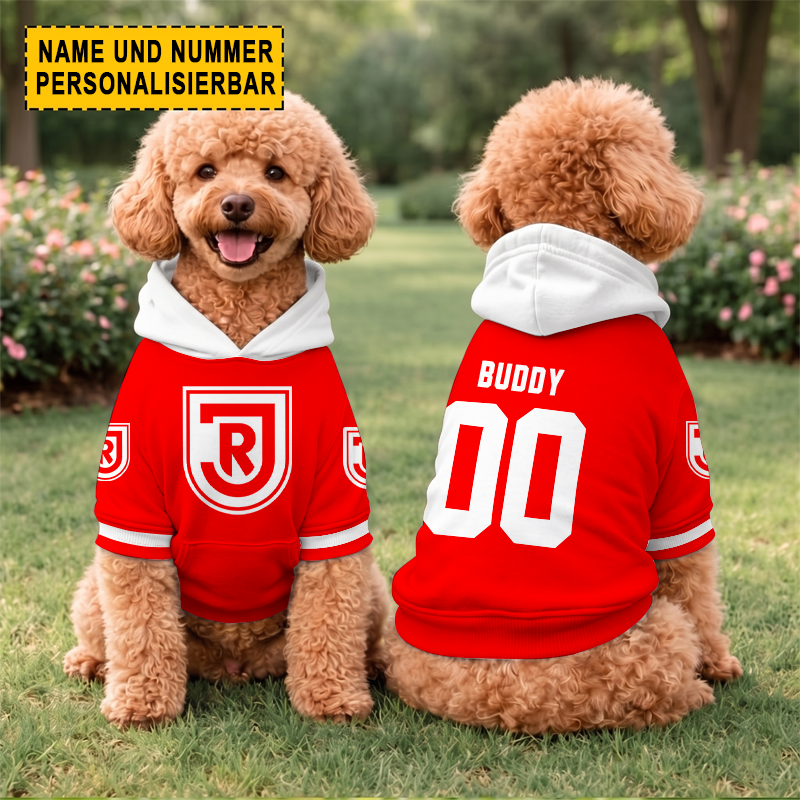 Jahn Regensburg – Hundehoodie Sonderausgabe mit Individueller Name Nummer Jahn Regensburg – Hundehoodie Sonderausgabe mit Individueller Name Nummer