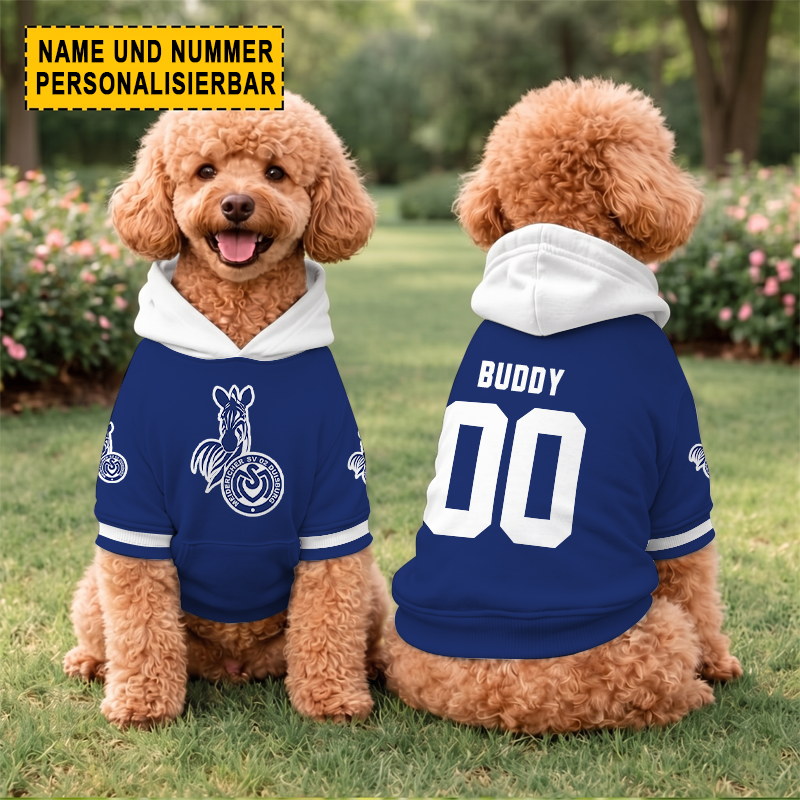 Msv duisburg – Hundehoodie Sonderausgabe mit Individueller Name Nummer Msv duisburg – Hundehoodie Sonderausgabe mit Individueller Name Nummer