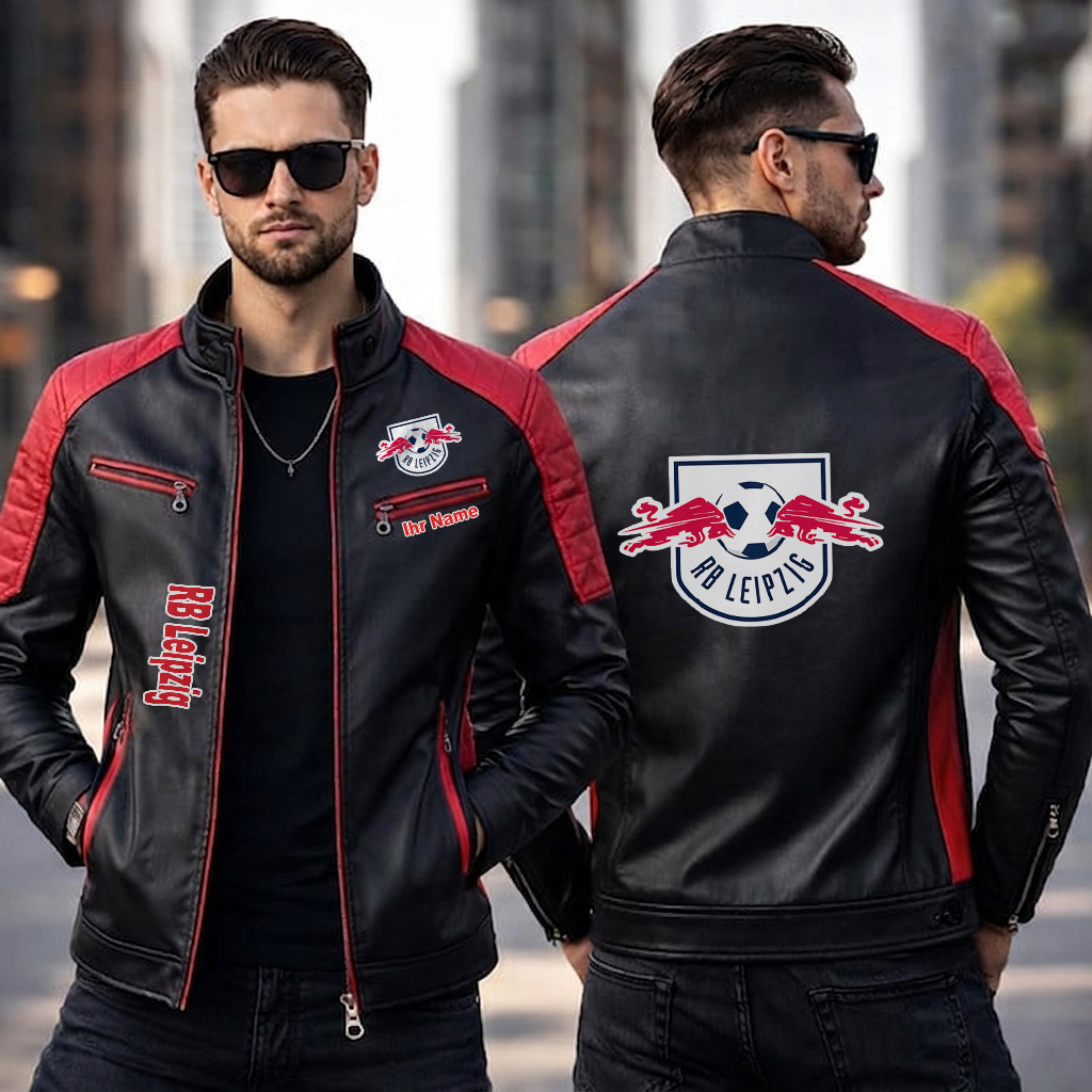 RB Leipzig – Slim-Fit-Lederjacke Sonderedition mit Ihrem Namen RB Leipzig – Slim-Fit-Lederjacke Sonderedition mit Ihrem Namen