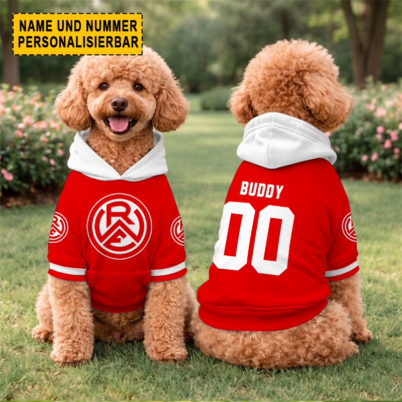 Rot-Weiss Essen – Hundehoodie Sonderausgabe mit Individueller Name Nummer Rot-Weiss Essen – Hundehoodie Sonderausgabe mit Individueller Name Nummer