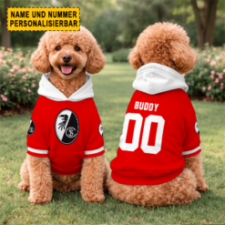 SC Freiburg - Hundehoodie Sonderausgabe mit Individueller Name Nummer