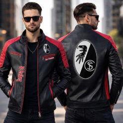 SC Freiburg – Slim-Fit-Lederjacke Sonderedition mit Ihrem Namen