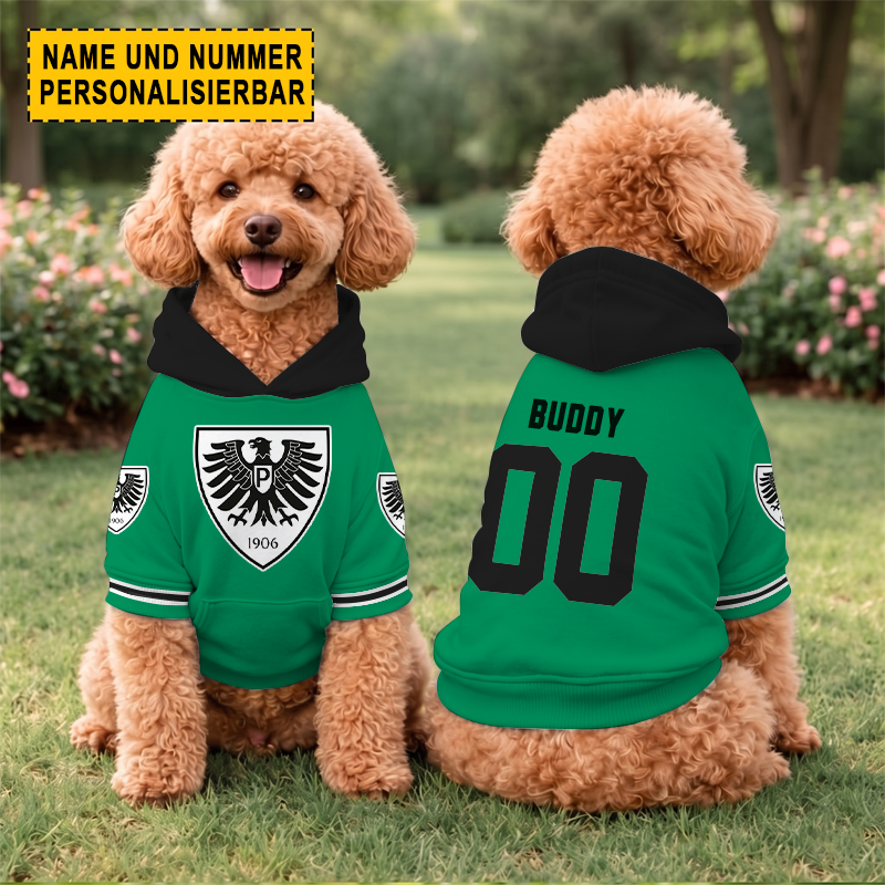 SC Preußen Münster – Hundehoodie Sonderausgabe mit Individueller Name Nummer SC Preußen Münster – Hundehoodie Sonderausgabe mit Individueller Name Nummer