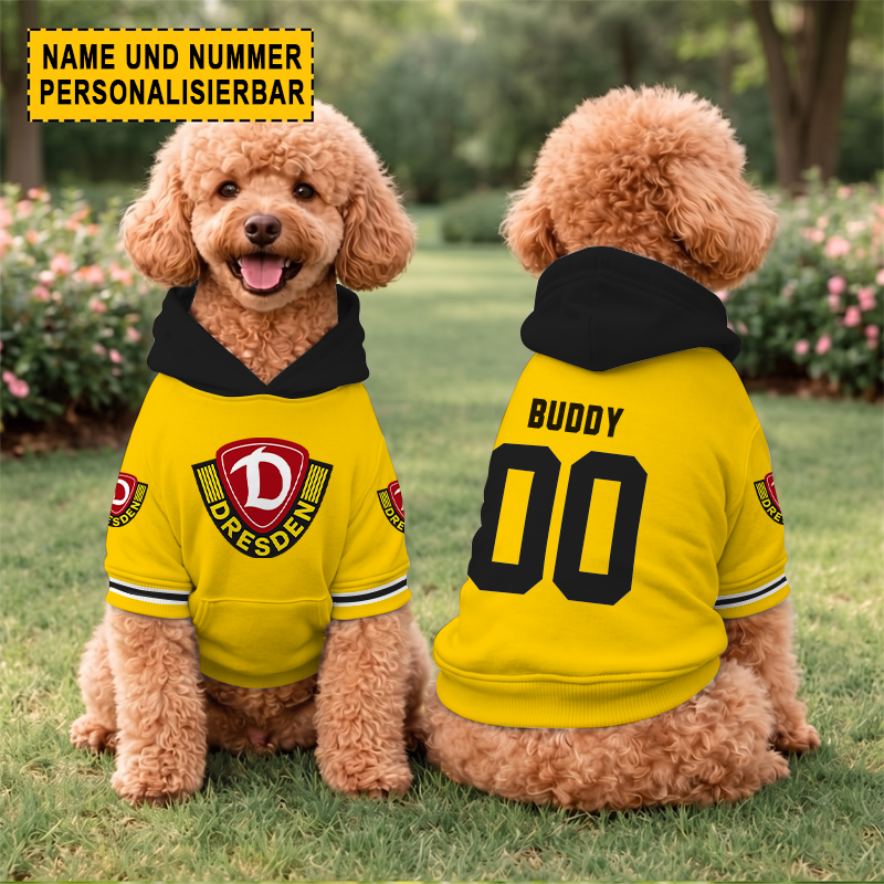 SG Dynamo Dresden – Hundehoodie Sonderausgabe mit Individueller Name Nummer SG Dynamo Dresden – Hundehoodie Sonderausgabe mit Individueller Name Nummer