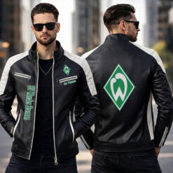 SV Werder Bremen – Slim-Fit-Lederjacke Sonderedition mit Ihrem Namen