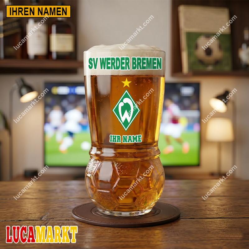 SV Werder Bremen – Fußball Bierglas Limitierte Auflage mit Ihrem Namen SV Werder Bremen – Fußball Bierglas Limitierte Auflage mit Ihrem Namen