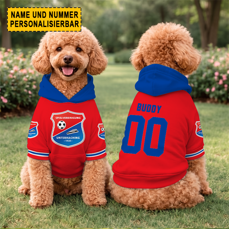 SpVgg Unterhaching – Hundehoodie Sonderausgabe mit Individueller Name Nummer SpVgg Unterhaching – Hundehoodie Sonderausgabe mit Individueller Name Nummer