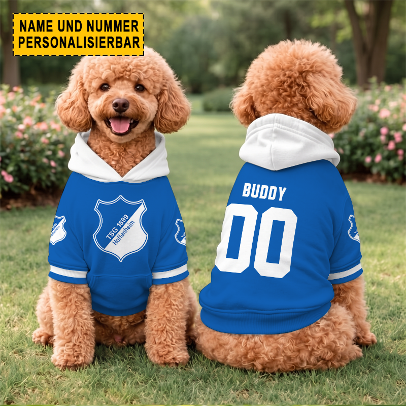 TSG 1899 Hoffenheim – Hundehoodie Sonderausgabe mit Individueller Name Nummer TSG 1899 Hoffenheim – Hundehoodie Sonderausgabe mit Individueller Name Nummer