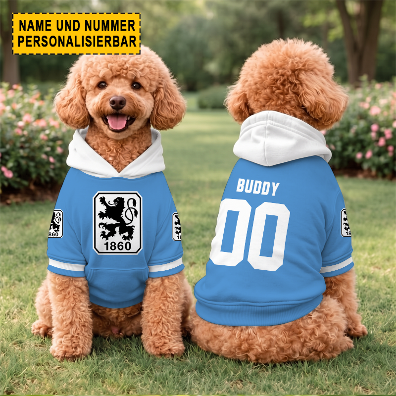 TSV 1860 München – Hundehoodie Sonderausgabe mit Individueller Name Nummer TSV 1860 München – Hundehoodie Sonderausgabe mit Individueller Name Nummer