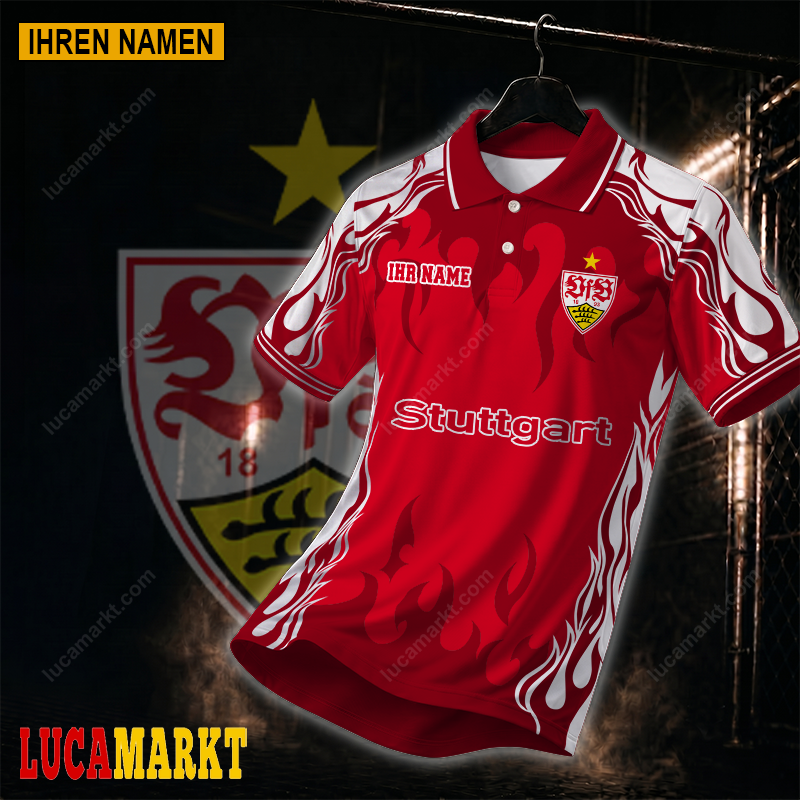 VfB Stuttgart – Polo Hemd Neuer Stil mit Ihrem Namen VfB Stuttgart – Polo Hemd Neuer Stil mit Ihrem Namen