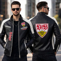 VfB Stuttgart – Slim-Fit-Lederjacke Sonderedition mit Ihrem Namen