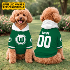 VfL Wolfsburg - Hundehoodie Sonderausgabe mit Individueller Name Nummer
