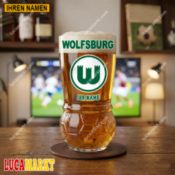 VfL Wolfsburg - Fußball Bierglas Limitierte Auflage mit Ihrem Namen