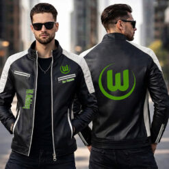 VfL Wolfsburg – Slim-Fit-Lederjacke Sonderedition mit Ihrem Namen
