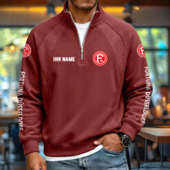 Fortuna Düsseldorf - Pullover mit Reißverschluss Neue Version mit Ihrem Namen