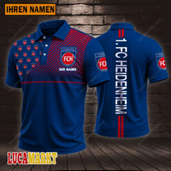 1. FC Heidenheim - Polo Hemd Sportausgabe Stil mit Ihrem Namen