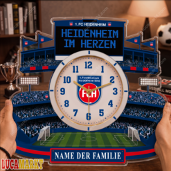 1. FC Heidenheim - Holzwanduhr Sonderausgabe mit Ihrem Namen