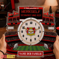 Bayer 04 Leverkusen - Holzwanduhr Sonderausgabe mit Ihrem Namen