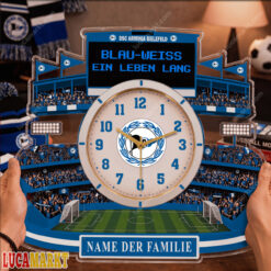 DSC Arminia Bielefeld - Holzwanduhr Sonderausgabe mit Ihrem Namen