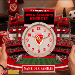 Energie Cottbus - Holzwanduhr Sonderausgabe mit Ihrem Namen