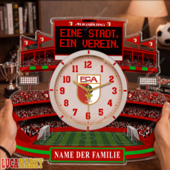 FC Augsburg - Holzwanduhr Sonderausgabe mit Ihrem Namen