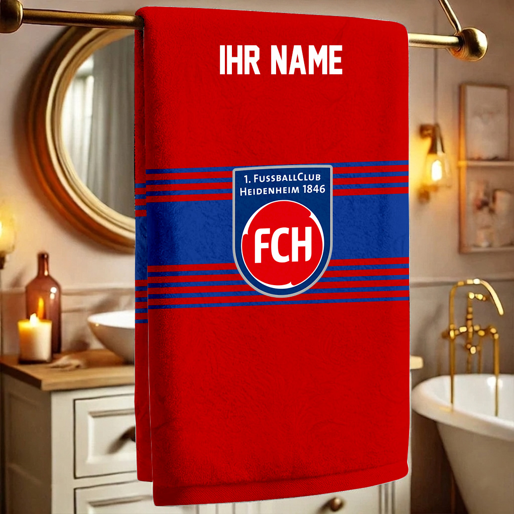 FC Heidenheim – Bath Towel Premium mit Ihrem Namen FC Heidenheim – Bath Towel Premium mit Ihrem Namen