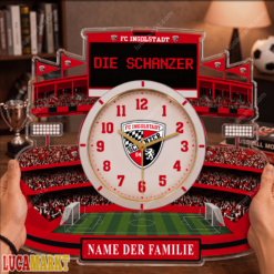 FC Ingolstadt 04 - Holzwanduhr Sonderausgabe mit Ihrem Namen
