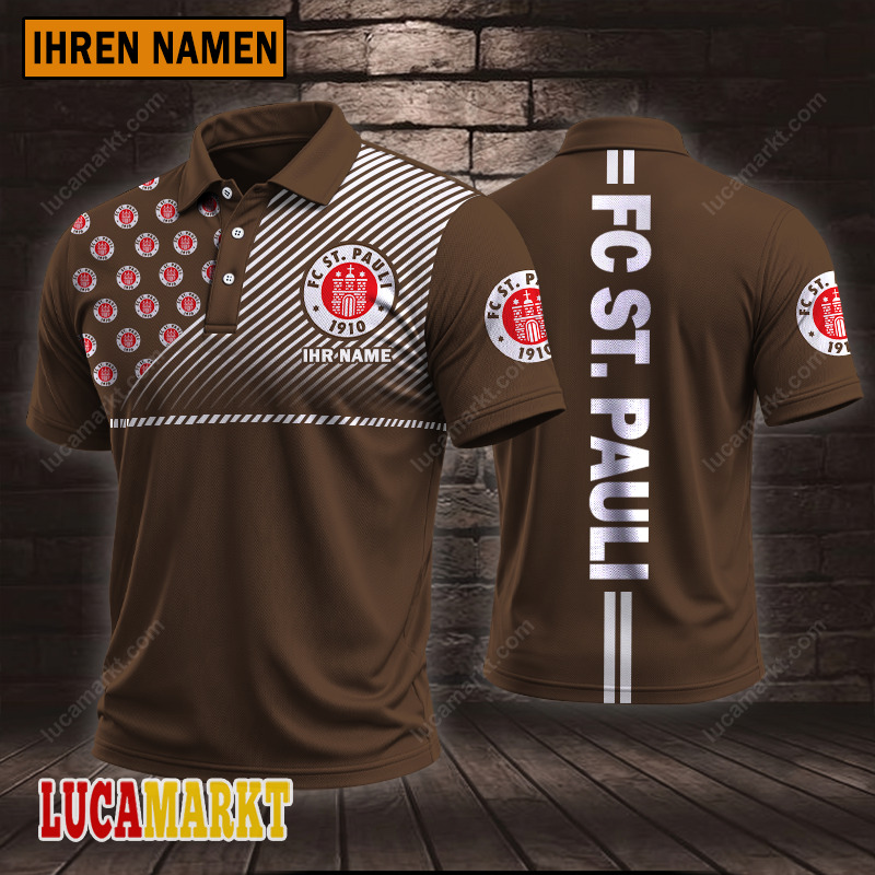 FC St. Pauli – Polo Hemd Sportausgabe Stil mit Ihrem Namen FC St. Pauli – Polo Hemd Sportausgabe Stil mit Ihrem Namen
