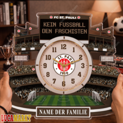 FC St. Pauli – Holzwanduhr Sonderausgabe mit Ihrem Namen FC St. Pauli - Holzwanduhr Sonderausgabe mit Ihrem Namen