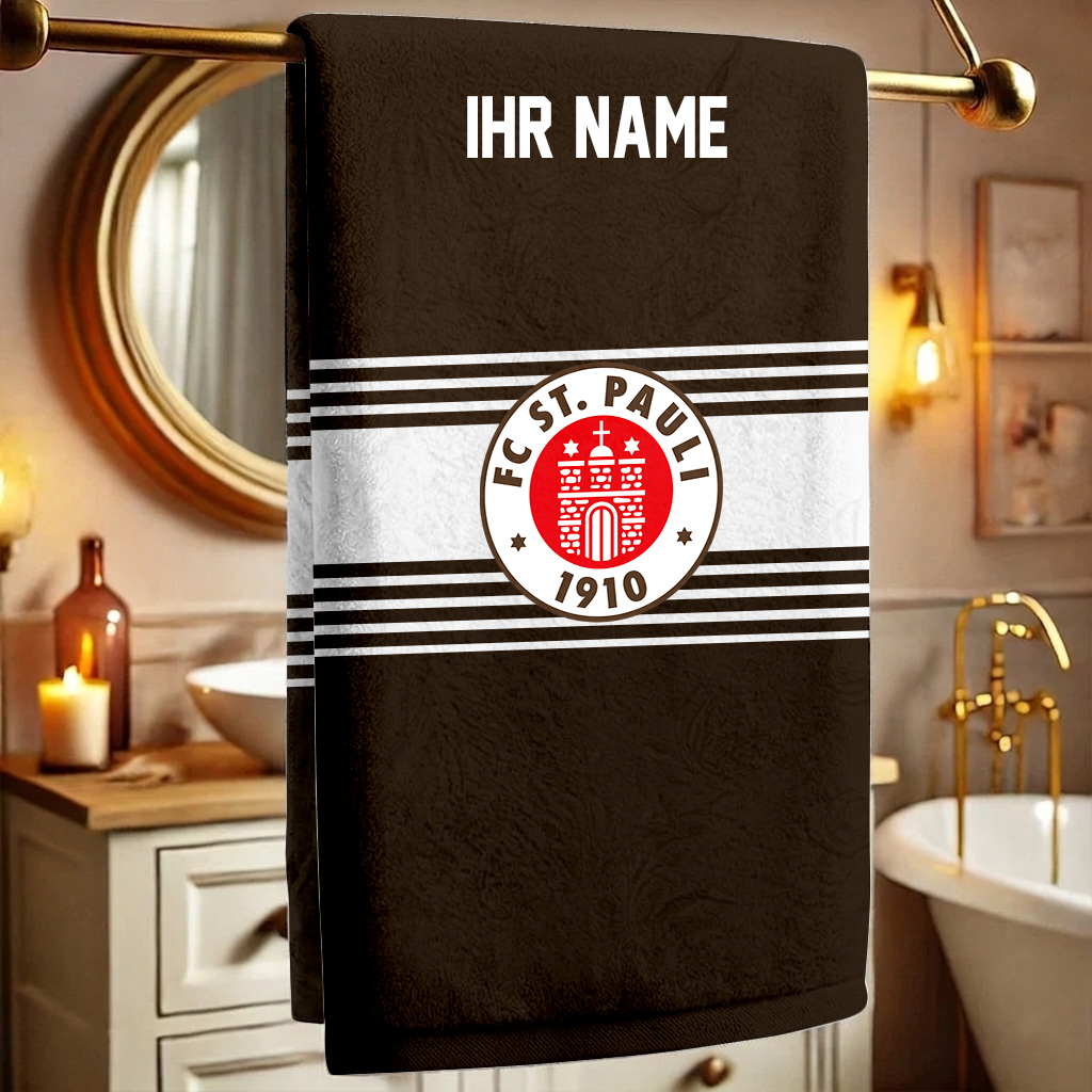 FC St. Pauli – Bath Towel Premium mit Ihrem Namen FC St. Pauli – Bath Towel Premium mit Ihrem Namen