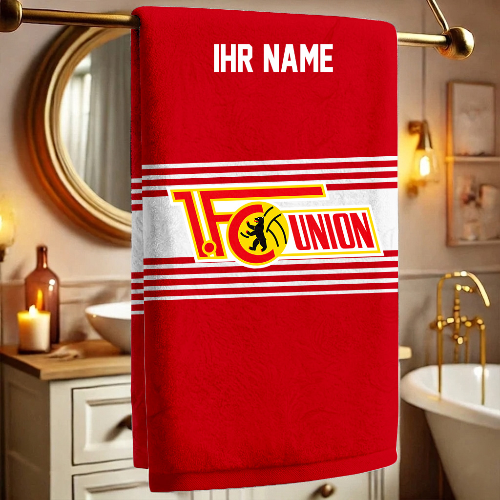 FC Union Berlin – Bath Towel Premium mit Ihrem Namen FC Union Berlin – Bath Towel Premium mit Ihrem Namen