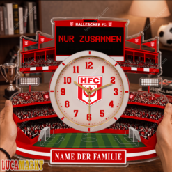 Hallescher FC - Holzwanduhr Sonderausgabe mit Ihrem Namen
