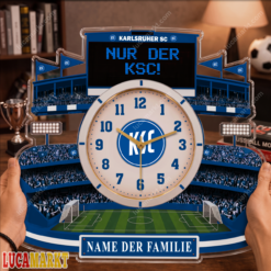 Karlsruher SC - Holzwanduhr Sonderausgabe mit Ihrem Namen