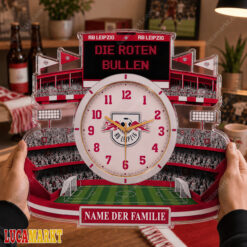 RB Leipzig - Holzwanduhr Sonderausgabe mit Ihrem Namen