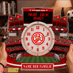 Rot-Weiss Essen - Holzwanduhr Sonderausgabe mit Ihrem Namen