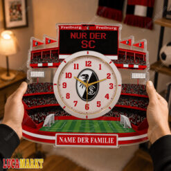 SC Freiburg - Holzwanduhr Sonderausgabe mit Ihrem Namen
