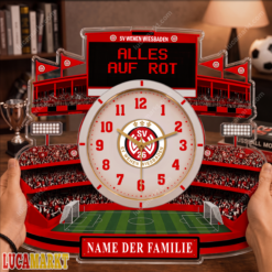 SV Wehen Wiesbaden - Holzwanduhr Sonderausgabe mit Ihrem Namen