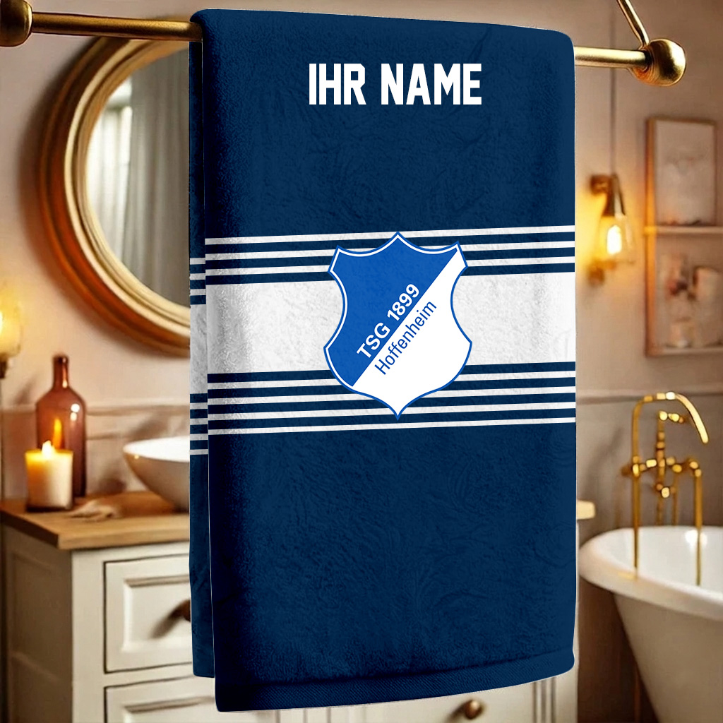 TSG 1899 Hoffenheim – Bath Towel Premium mit Ihrem Namen TSG 1899 Hoffenheim – Bath Towel Premium mit Ihrem Namen