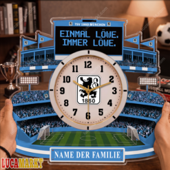 TSV 1860 München - Holzwanduhr Sonderausgabe mit Ihrem Namen