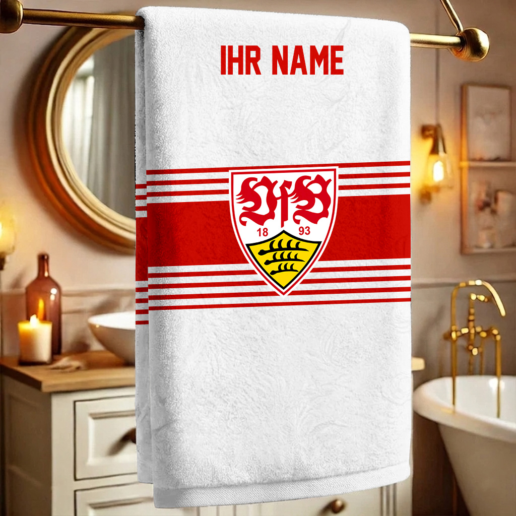 VfB Stuttgart – Bath Towel Premium mit Ihrem Namen VfB Stuttgart – Bath Towel Premium mit Ihrem Namen